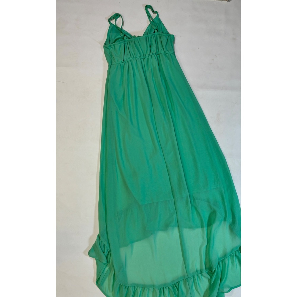 Wild Fable Dress Aqua Green Hi-Lo Ruffle Hem Spaghetti Strap XS New with Tags‎ - Picture 5 of 9